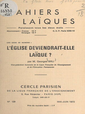 cover image of L'Église deviendrait-elle laïque ?